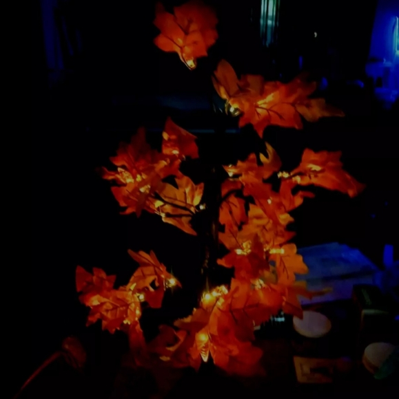 Lighted Fall Maple Tree With Timer... Set Of 2 ..  24 Inch - Picture 4 of 4